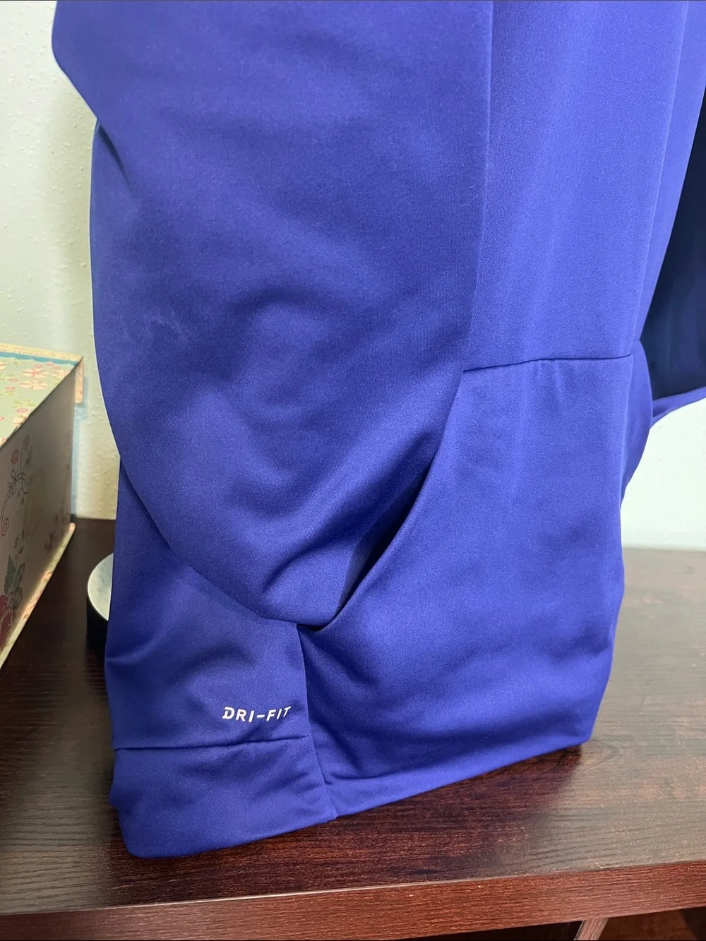 Nike Royal Blue Turtleneck Hoodie with White Swoosh